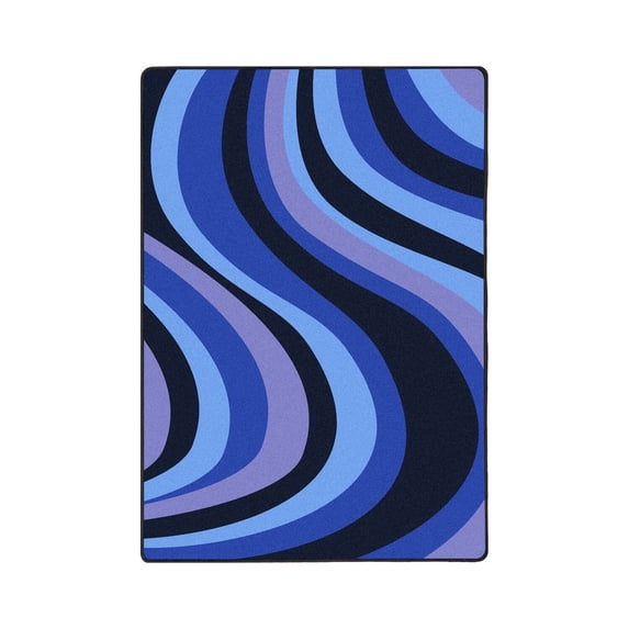 On the Curve 7'8" x 10'9" Area Rug In Color Blue