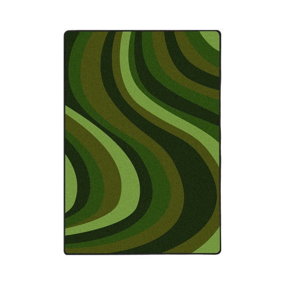 On the Curve 7'8" x 10'9" Area Rug In Color Green