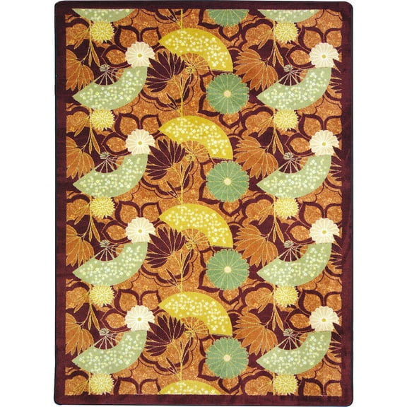 Joy Carpets Kaleidoscope Pacific Rim 3'10" x 5'4" Area Rug in Color Rust