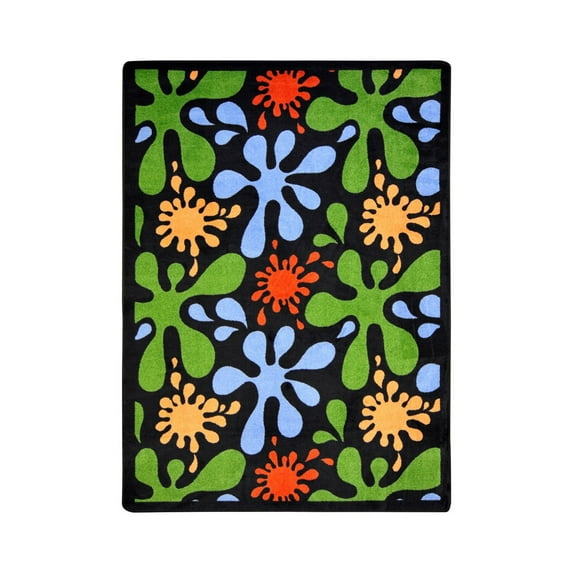 Splat 5'4" x 7'8" Area Rug In Color Black