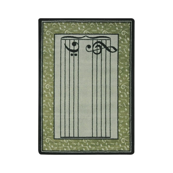 Kid Essentials Music And Special Needs Fully Staffed Rectangle 7'8" x 10'9" Sage