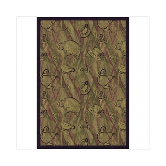 Joy Carpets 1575C-03 Fresh Brew Hazelnut 5 ft.4 in. x 7 ft.8 in. WearOn Nylon Machine Tufted- Cut Pile Whimsy Rug