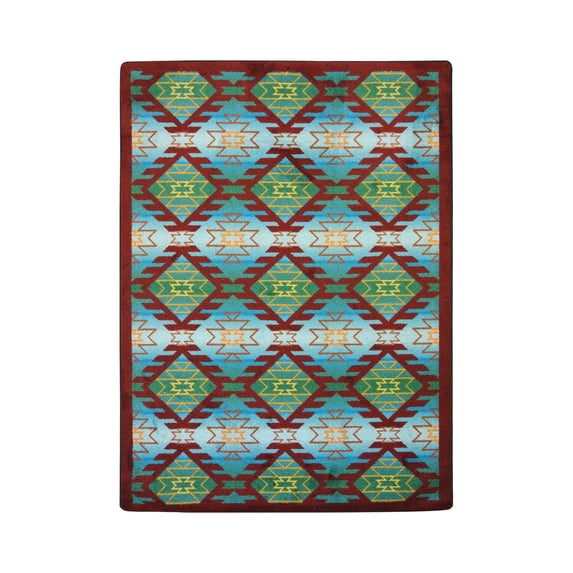Kaleidoscope - Whimsical Area Rugs Canyon Ridge, 3'10" x 5'4", Desert Turquoise