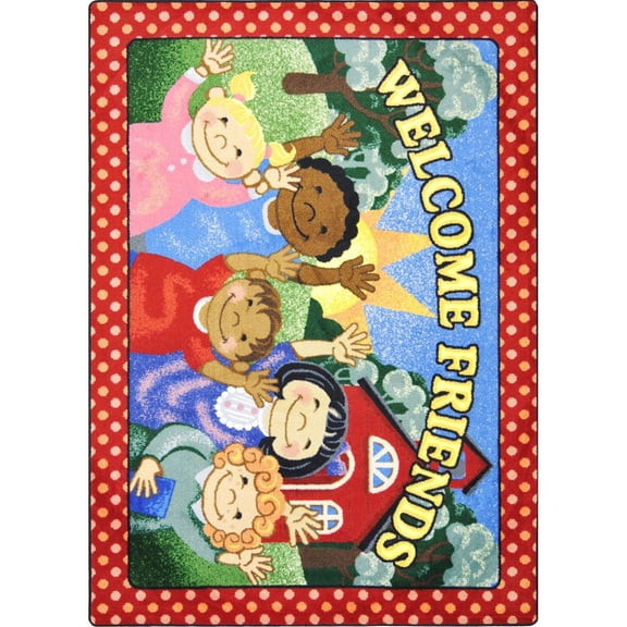 Joy Carpets Kid Essentials School Days 5'4" x 7'8" Area Rug in Color Multi