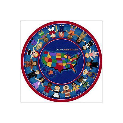 Joy Carpets Joy Carpet I'M An American Multi 7'7" Round