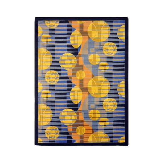 Keeping Score 3'10" x 5'4" Area Rug In Color Blue
