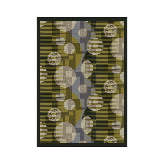 Keeping Score 3'10" x 5'4" Area Rug In Color Green
