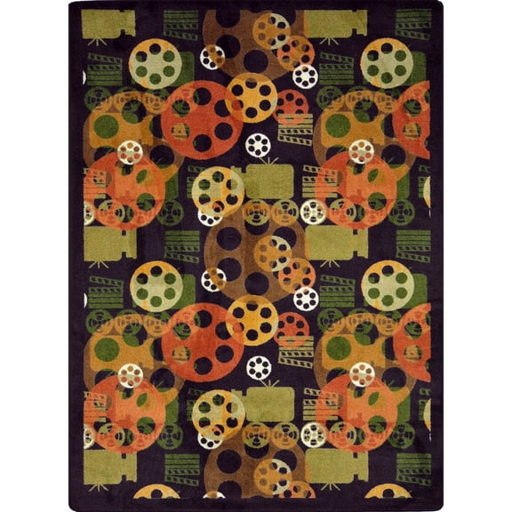 Joy Carpets Any Day Matinee Blockbuster 3'10" x 5'4" Area Rug in Color Plum