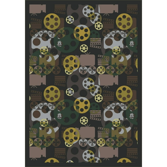 Joy Carpets Any Day Matinee Blockbuster 310" x 54" Indoor Area Rug in Color Charcoal