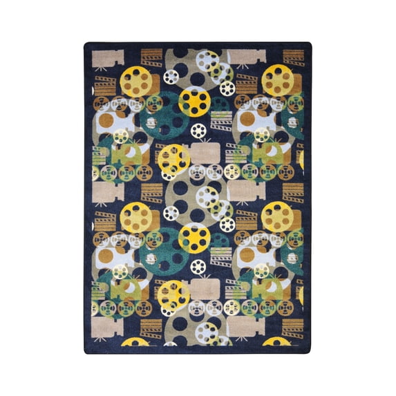 Blockbuster 7'8" x 10'9" Area Rug In Color Navy