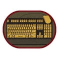 thumbnail image 1 of Joy Carpets Kid Essentials Keyboard Connection 54" x 78" Oval Indoor Area Rug in Color Brown, 1 of 2