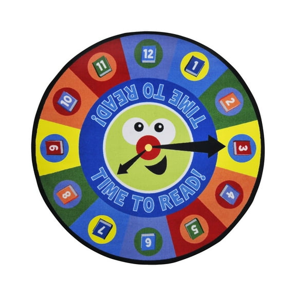 Joy Carpets 1592E Time to Read Rug 7 ft. 7 in. Round - Multi