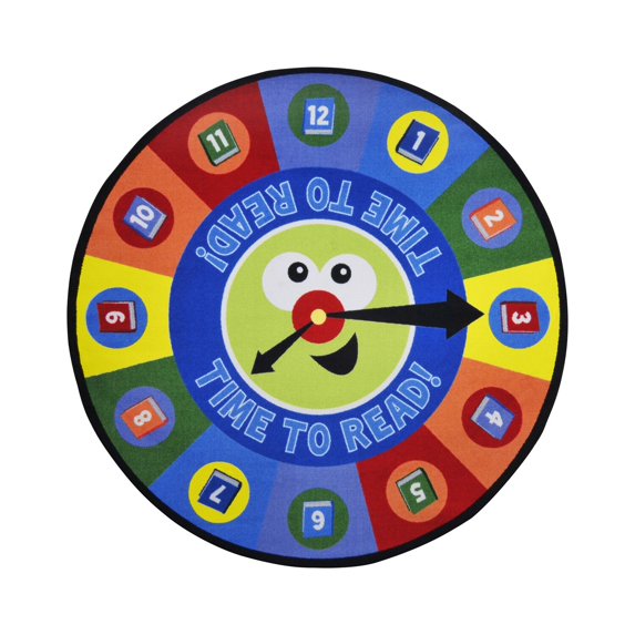 Kid Essentials - Language & Literacy Time to Read, 5'4" Round, Multicolored