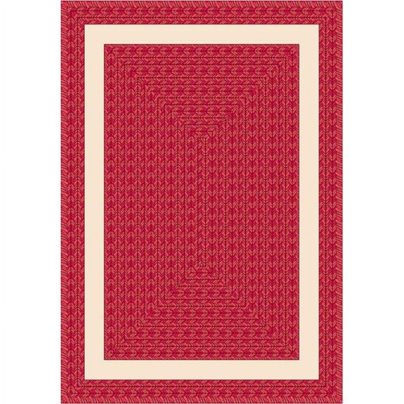 Sharing Circle 5'4" x 7'8" area rug in color Red