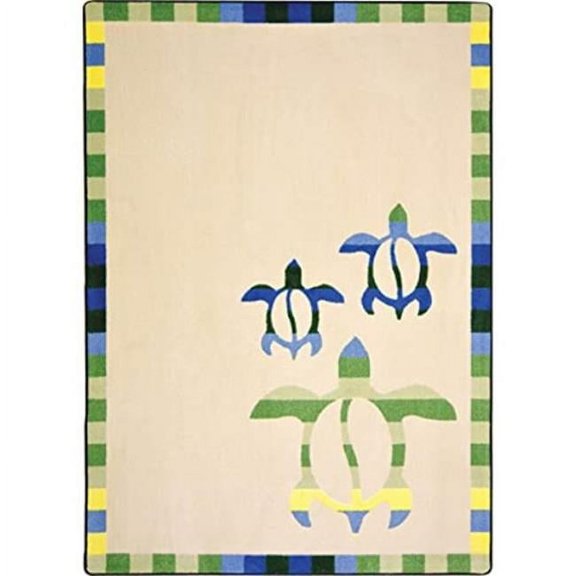 Joy Carpets Summer Sea Turtle Cove 54" x 78" Indoor Area Rug in Color Multi