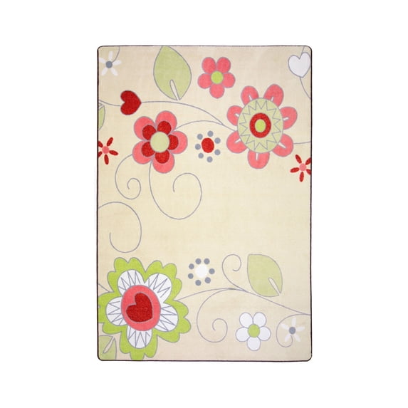 Kid Essentials - Infants & Toddlers Pretty Posies, 5'4" x 7'8", Multicolored