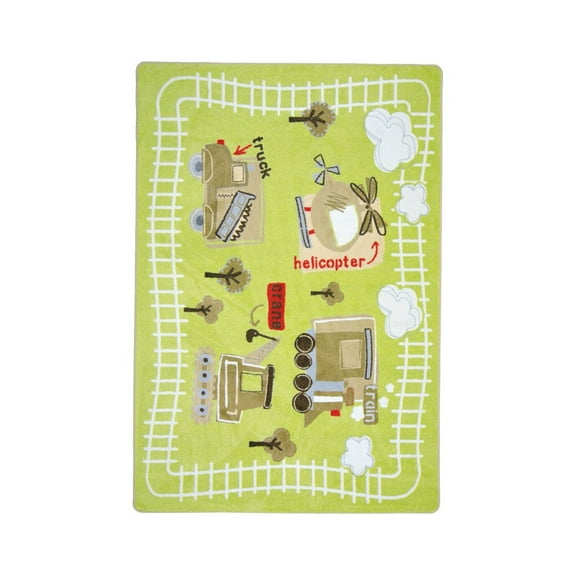 Joy CarpetsKid Essentials Infants & Toddlers Big Machines Rug 5'4" x 7'8" Rectangle Multi