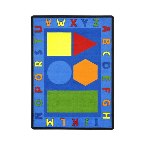 Kid Essentials - Early Childhood Alphabet Shapes, 7'8" x 10'9", Multicolored