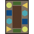thumbnail image 1 of Joy Carpets 1671CC-02 Sitting Shapes Rug 5 ft.  4 inch x 7 ft.  8 inch Oval - Earthtone, 1 of 1