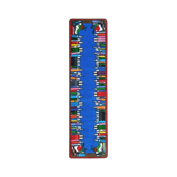 Read & Learn 2'1" x 7'8" Runner Area Rug In Color Multi-Color:Multi,Material:Nylon