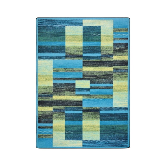 Joy Carpet Kid Essentials Teen Boomblox Area Rug Rectangle Teal 3'10" x 5'4"