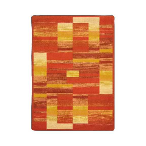 Joy Carpet Kid Essentials Teen Boomblox Area Rug Rectangle Orange 3'10" x 5'4"