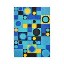 Kid Essentials - Teen Area Rugs City Block, 3'10" x 5'4", Blue
