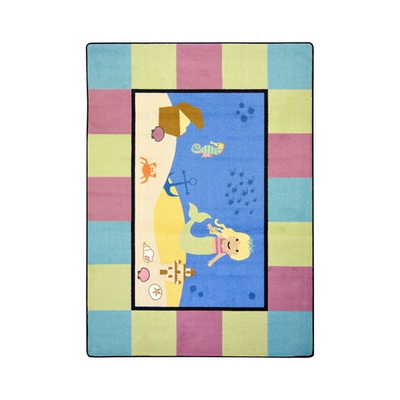 Lil' Mermaid 7'8" x 10'9" Area Rug In Color Multi