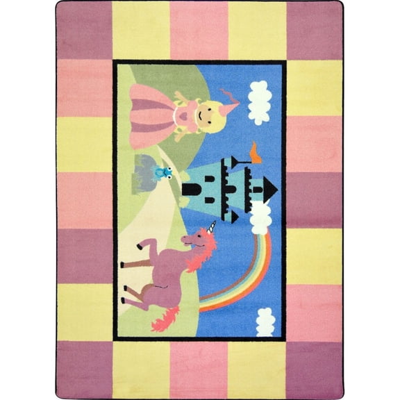 Joy Carpets Kid Essentials Lil' Princess 3'10" x 5'4" Area Rug in Color Multi