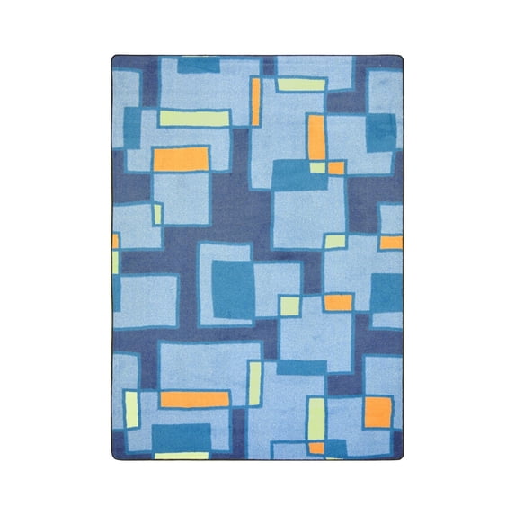 Kid Essentials - Teen Area Rugs Outside the Box, 7'8" x 10'9", Cool Blue