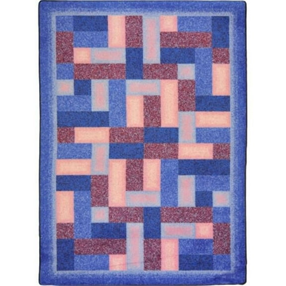 Joy Carpets 1712C-02 Kid Essentials Off Beat Rectangle Teen Area Rugs 02 Purple - 5 ft. 4 in. x 7 ft. 8 in.