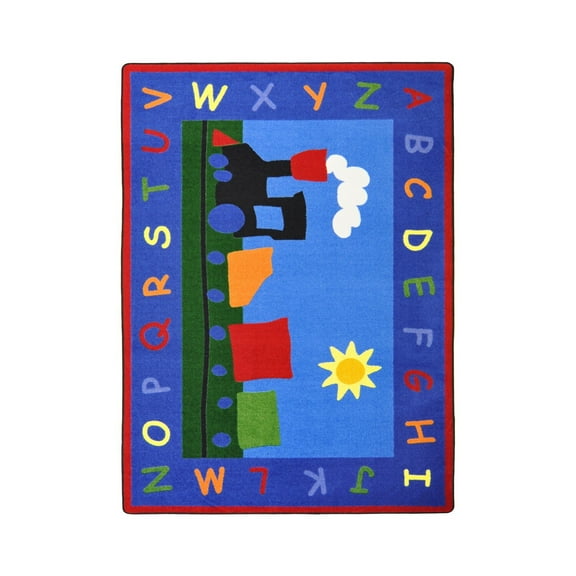 Kid Essentials - Infants & Toddlers Tiny Train, 5'4" x 7'8", Multicolored