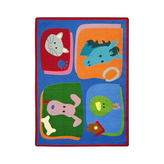 Kid Essentials - Infants & Toddlers My Favorite Animals, 5'4" x 7'8", Multicolored