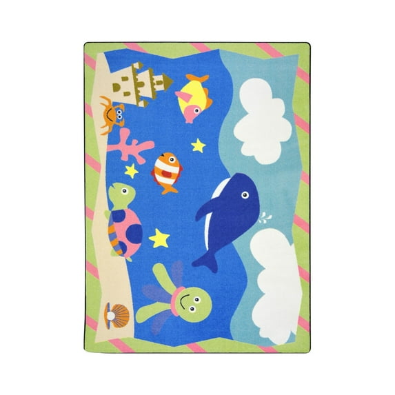 Kid Essentials - Infants & Toddlers Sea Babies, 5'4" x 7'8", Multicolored
