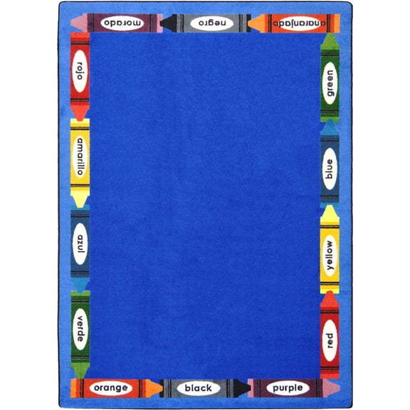 Joy Carpets Kid Essentials Bilingual Colors 10'9" x 13'2" Area Rug in Color Multi