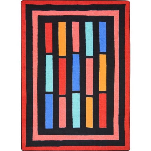 Joy Carpets Kid Essentials Traffic Jam 3'10" x 5'4" Area Rug in Color Red