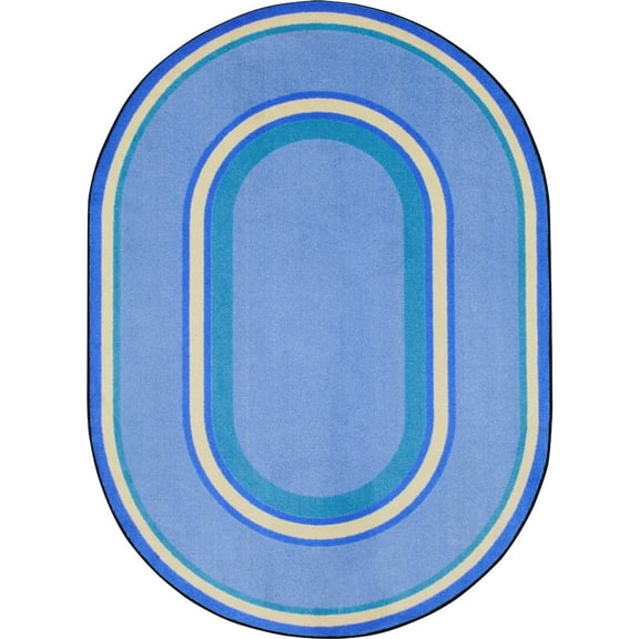 Joy Carpets Kid Essentials Ripples 3'10" x 5'4" Oval Area Rug in Color Boy Blue