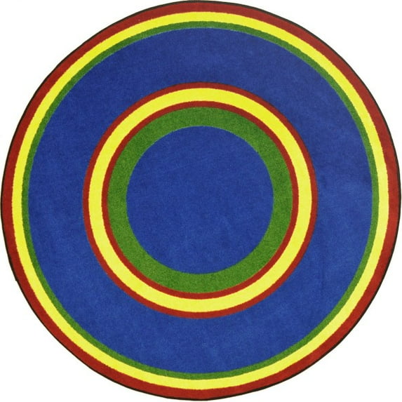 Joy Carpets 1726CC-05 Kid Essentials Ripples Oval Misc Sold Color Area Rugs 05 Primary - 5 ft. 4 in. x 7 ft. 8 in.