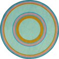 thumbnail image 1 of Joy Carpets Kid Essentials Ripples 54" x 78" Oval Indoor Area Rug in Color Teal, 1 of 2