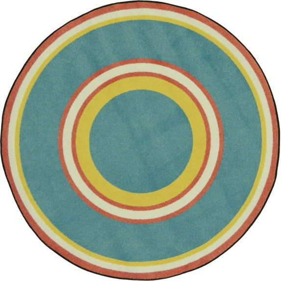 Joy Carpets Kid Essentials Ripples 78" x 109" Oval Indoor Area Rug in Color Beach