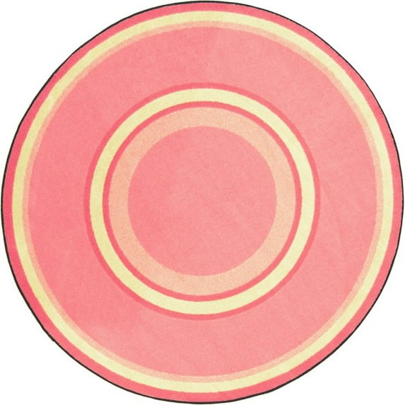 Joy Carpets Kid Essentials Ripples 78" x 109" Oval Indoor Area Rug in Color Pretty Pink