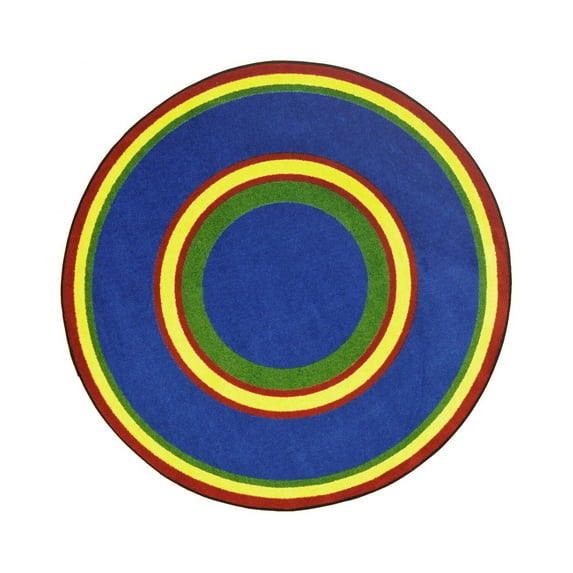 Joy Carpets 1726E-05 Kid Essentials Ripples Round Misc Sold Color Area Rugs 05 Primary - 7 ft. 7 in.