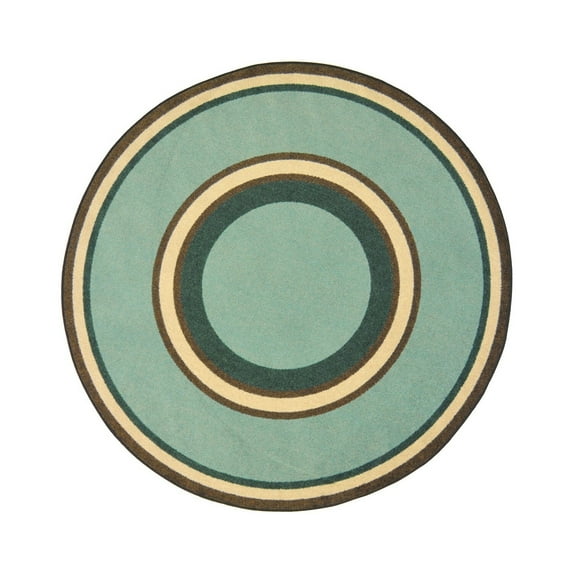 Kid Essentials - Misc Sold Color Area Rugs Ripples, 7'7" Round, Woodland