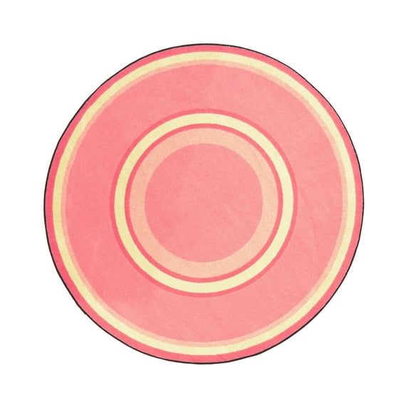 Ripples 5'4" Round Area Rug In Color Pretty Pink