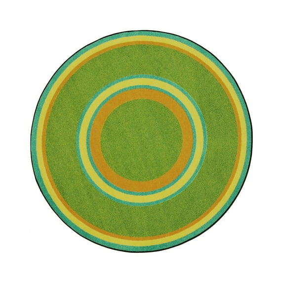 Kid Essentials - Misc Sold Color Area Rugs Ripples, 5'4" Round, Retro