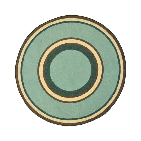 Kid Essentials - Misc Sold Color Area Rugs Ripples, 5'4" Round, Woodland