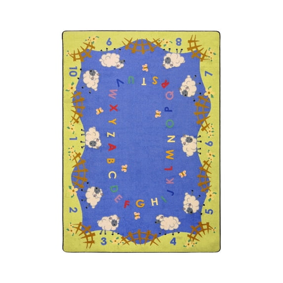 Kid Essentials - Infants & Toddlers Lamby Pie, 7'8" x 10'9", Multicolored
