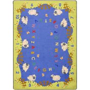 Joy Carpets 1727D Kid Essentials Lamby Pie Infants & Toddlers Rectangle Rugs Multi Color - 7 ft. 8 in. x 10 ft. 9 in.