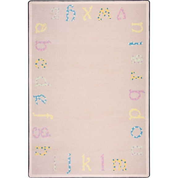 Joy Carpets Kid Essentials Polka Dot ABC's 3'10" x 5'4" Area Rug in Color Multi