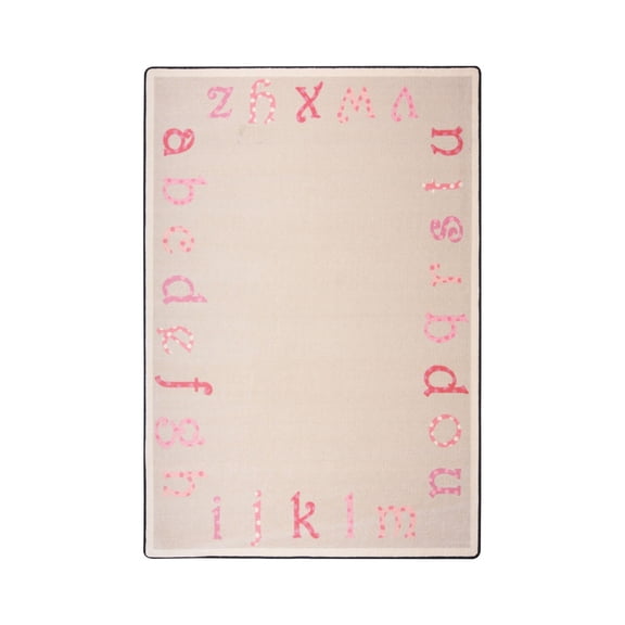 Polka Dot ABC's 7'8" x 10'9" Area Rug In Color Pink